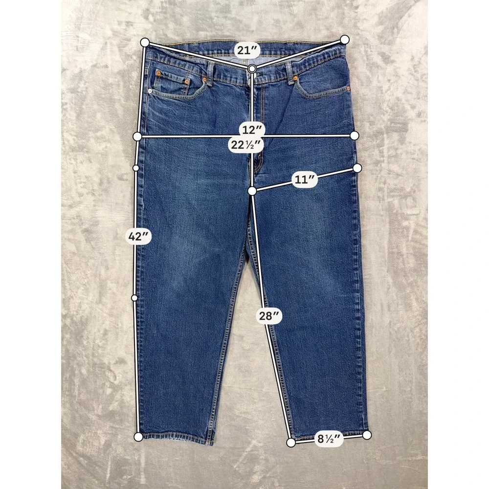 Levi's 541 Athletic Taper Jeans Men's 42x30 Blue Dark‎ Wash Stretch Denim